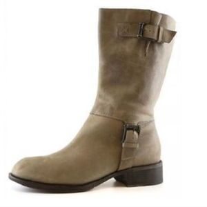 COLE HAAN AIR Leora Mid Calf Leather Buckle Boots NWOB Sz 9
